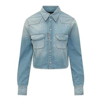Dsquared2 Denim Shirts, female, Blue, Size: XS Mini Western Shirt