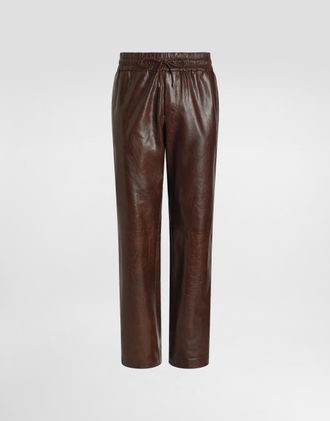 Dolce & Gabbana Goatskin Jogging Trousers - Man Pants And Shorts Brown 56