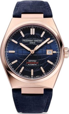 Frederique Constant Highlife Automatic COSC 39mm - men - Rose Gold Plated Stainless Steel/Calf Leather/Rubber - One Size - Blue