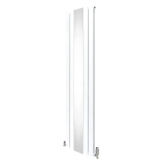 MonsterShop Flat Mirror Radiator & Valves - 1800mm x 425mm - White