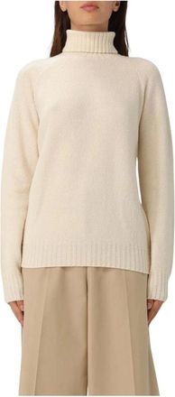 Drumohr Truien & Vesten, Dames, Beige, M, Kasjmier, Roll Neck Knit Top