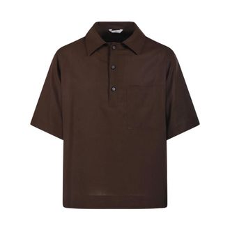 Hev&ograve; Short Sleeve Shirts, male, Brown, Size: M Montursi Polo Shirt
