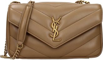 Saint Laurent Damess Loulou Schoudertas Bruin/Lichtbruin Leer