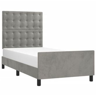 vidaXL Vidaxl - Estructura De Cama Sin Colch&oacute;n Terciopelo Gris Claro 90x190 Cm