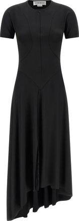 Victoria Beckham Black Crew Neck Midi Dress