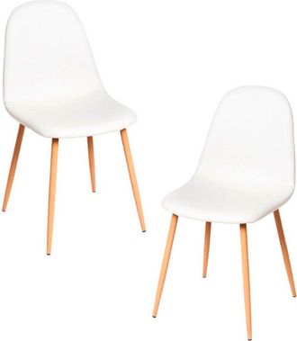 Regalos Miguel Packs Sillas Comedor - Pack 2 Sillas Teok Polipiel - Blanco