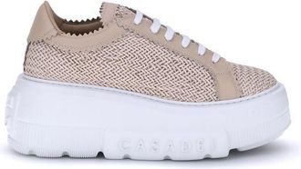 Casadei Womens Beige Other Fibres Platform Sneakers