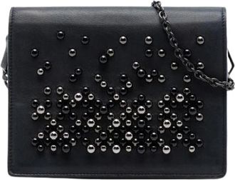 Bottega Veneta Pre-owned Studded Leather Crossbody Bag - Dames - Vintage Schoudertas - Zwart - ONE Size - Leer - Vintage