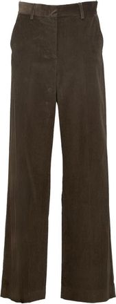 Max Mara Wkdtania Wijde Broek - Dames - Wijde Broeken - Bruin - S - Katoen - Broeken