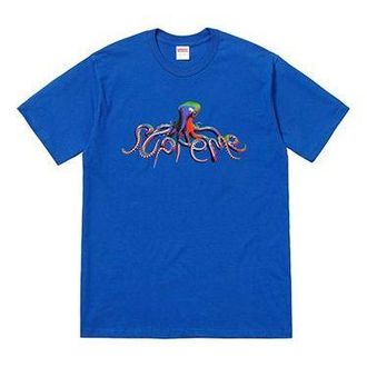SUPREME SS18 Tentacles Tee Royal Printing Short Sleeve Unisex Royal blue SUP-SS18-492