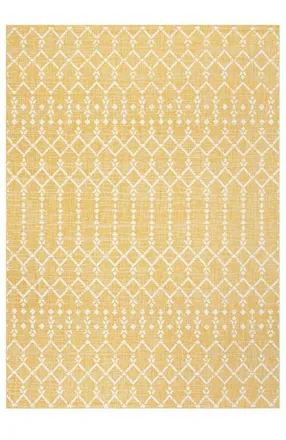 Jonathan Y Designs Ourika Moroccan Geometric Textured Weave Indoor/Outdoor Area Rug in Yellow/cream at Nordstrom, Size 4Ft 0In X 6Ft 0In