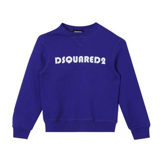 Dsquared2 Crewneck Sweatshirt - male - Dsquared2 - Kids Sweatshirts - Blue - 10 Y - Kids