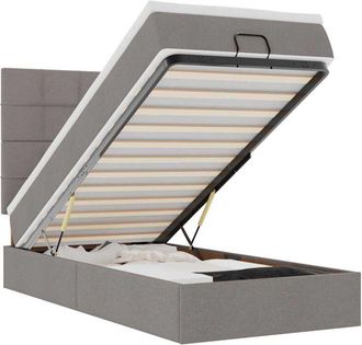 vidaXL Estructura De Cama Otomana Colch&oacute;n Tela Gris Pardo 80x200cm Vidaxl
