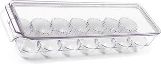 OEM 36,8 &times; 7,5 &times; 11 Cm, Huevera Transparente Con Tapa Y Asa, Huevera Transparente Apilable, Ideal Para Almacenar Y Organizar La Cocina