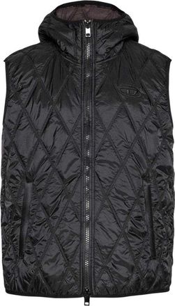 Diesel Mens Logo Quilted Gilet (Black) - Size Medium