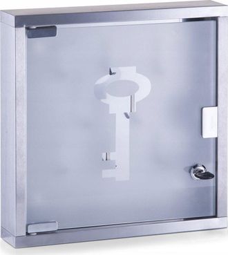 ZELLER Caja De Llaves Elegante Plateada Moderna 30x6x30 Cm