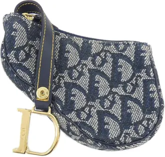 Dior Blue Canvas Coin Purse/Coin Case (Pre-Owned)