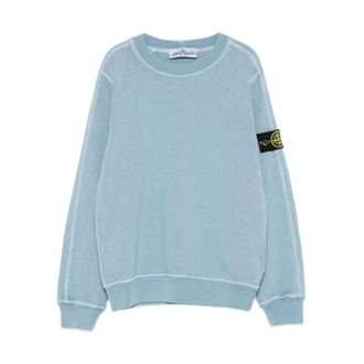 Stone Island Crewneck Sweatshirt - male - Stone Island - Kids Sweatshirts - Blue - 8 Y - Kids