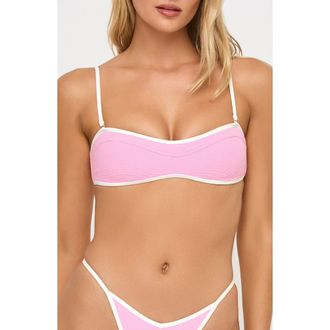 L*Space Selena Rib Bikini Top in Pinksugar/Cream at Nordstrom Rack, Size X-Small