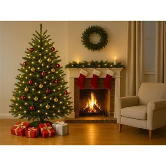 Clifton Premier Norway Spruce Christmas Tree - Fresh Cut - 1.5m - 1.75m (5 - 6ft) in Green