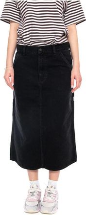 Carhartt Work in Progress W Single Knee Skirt - Dames - Midirokken - Zwart - XS - Denim - Rokken