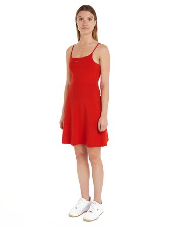 Tommy Jeans TJW ESSENTIAL STRAP FLARE DRESS mit verstellbaren Spaghettitr&auml;gern