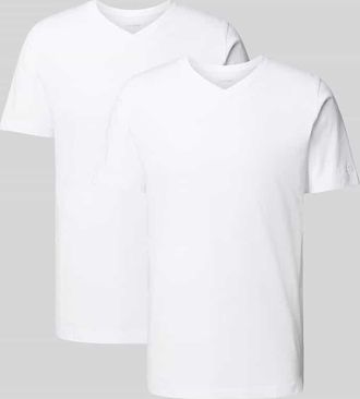 Olymp Level 5 T-Shirt mit geripptem V-Ausschnitt im 2er-Pack in Weiss, Gr&ouml;&szlig;e XXL