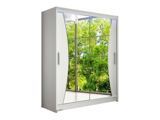 Mirjan24 Mobilier1 - Armario Closico 116, Blanco, 200x150x58cm, Puertas De Armario: Correderas, N&uacute;mero De Estantes: 0, Led