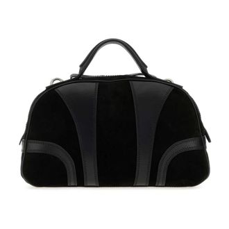Dries Van Noten Handbags, male, Black, Size: ONE SIZE Suede Tote Bag