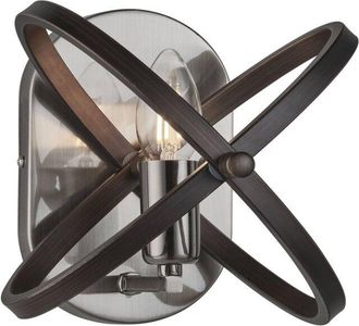 Searchlight Searchlight - Hoopla - 1 luz de pared con vela de peltre, negro, E14