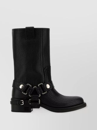 Miu Miu chunky heel mid-calf round toe boots