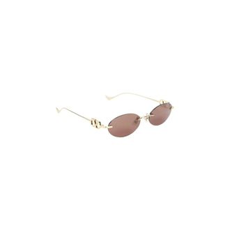 Valentino Sunglasses, female, Yellow, Size: ONE SIZE Gold Metal Sunglasses