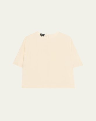 Giorgio Armani Silk Hidden-Zip T-Shirt