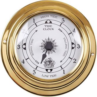 OEM Reloj De Mareas - Bar&oacute;metro De Pared - Term&oacute;metro E Higr&oacute;metro - 9,65 Cm - Caja De Lat&oacute;n Pulido - Para Uso Interior Y Exterior -crezuo