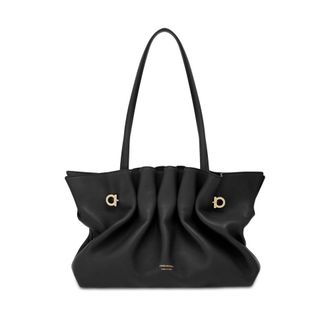 Ferragamo Black Soft Medium Shoulder Bag