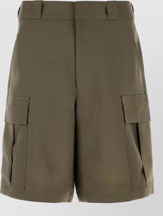 Prada mohair blend bermuda shorts cargo design