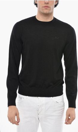 Dsquared2 Crew Neck Virgin Wool Sweater with Embroidered Logo size M