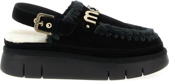 Mou Bounce Clog Back Strap Flat Shoes Nero-Donna