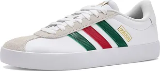adidas VL Court 3.0 Mens Shoes White/Dark Green/Power Red : 10.5 D - Medium, Leather
