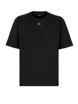 Fendi Cotton T-Shirt With Ff Detail