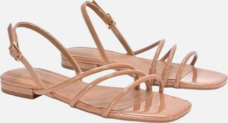 XY London Womens XY London Womens/Ladies Mary Patent Square Toe Sandals - Brown - Size: 7