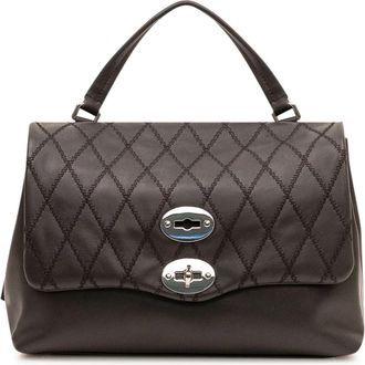 Zanellato Postina Trame S - Dames - Handtassen - Bruin - ONE Size - Leer - Tassen