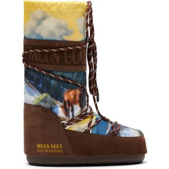 Moon Boot x Guest In Residence Icon High Postcard Boot in Cocoa at Nordstrom, Size 39