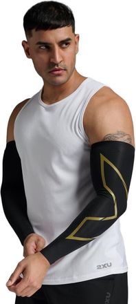 2XU Force Compression Arm Guards in Black/gold at Nordstrom, Size X-Large