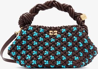 Ganni Brown Mini Bou Bag in Braided