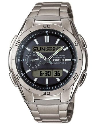 Casio Wave Ceptor Mens Silver Watch WVA-M650TD-1AER Titanium - One Size