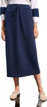 Joseph Ribkoff Casual A-Line Midi Skirt In Navy