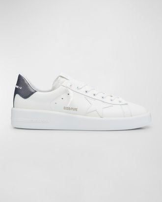 Golden Goose Mens Pure Star Leather Low-Top Sneakers