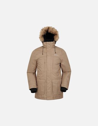 Mountain Warehouse Mens Mountain Warehouse Mens Gorge II Long Jacket - Cream - Size: Regular/36