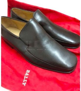 Bally Mens Brown Leather Loafers Size 45